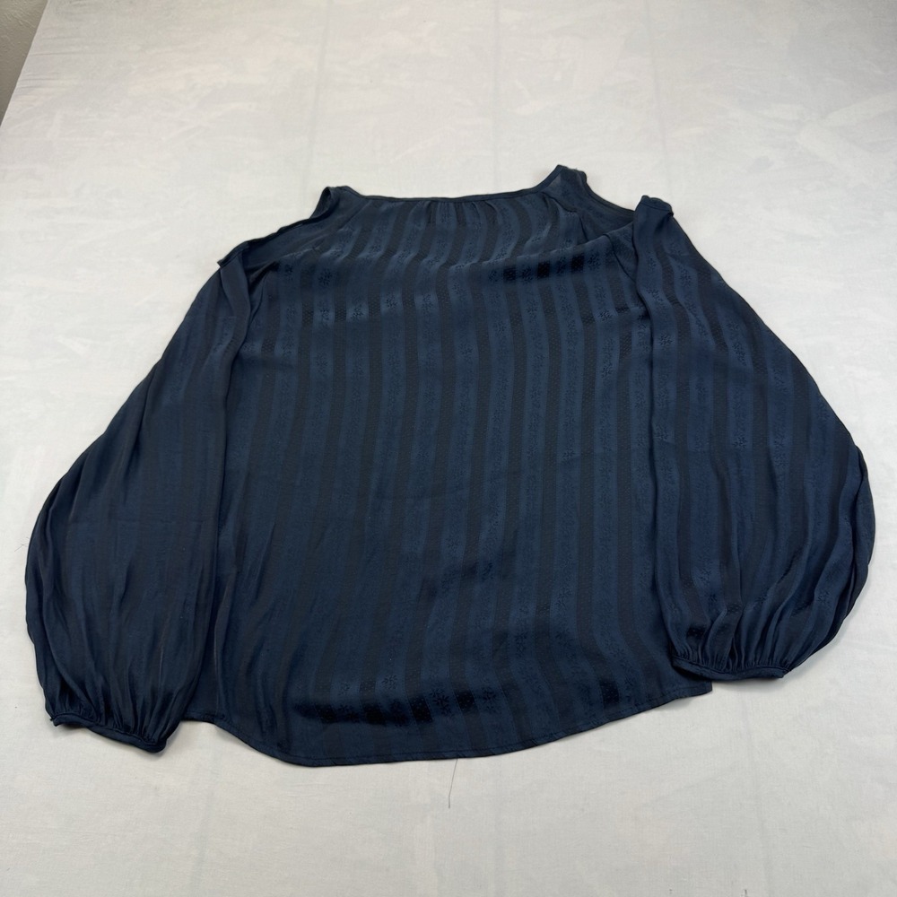 Muche & Muchette Womens Navy Balloon Sleeve Peasant Blouse One Size